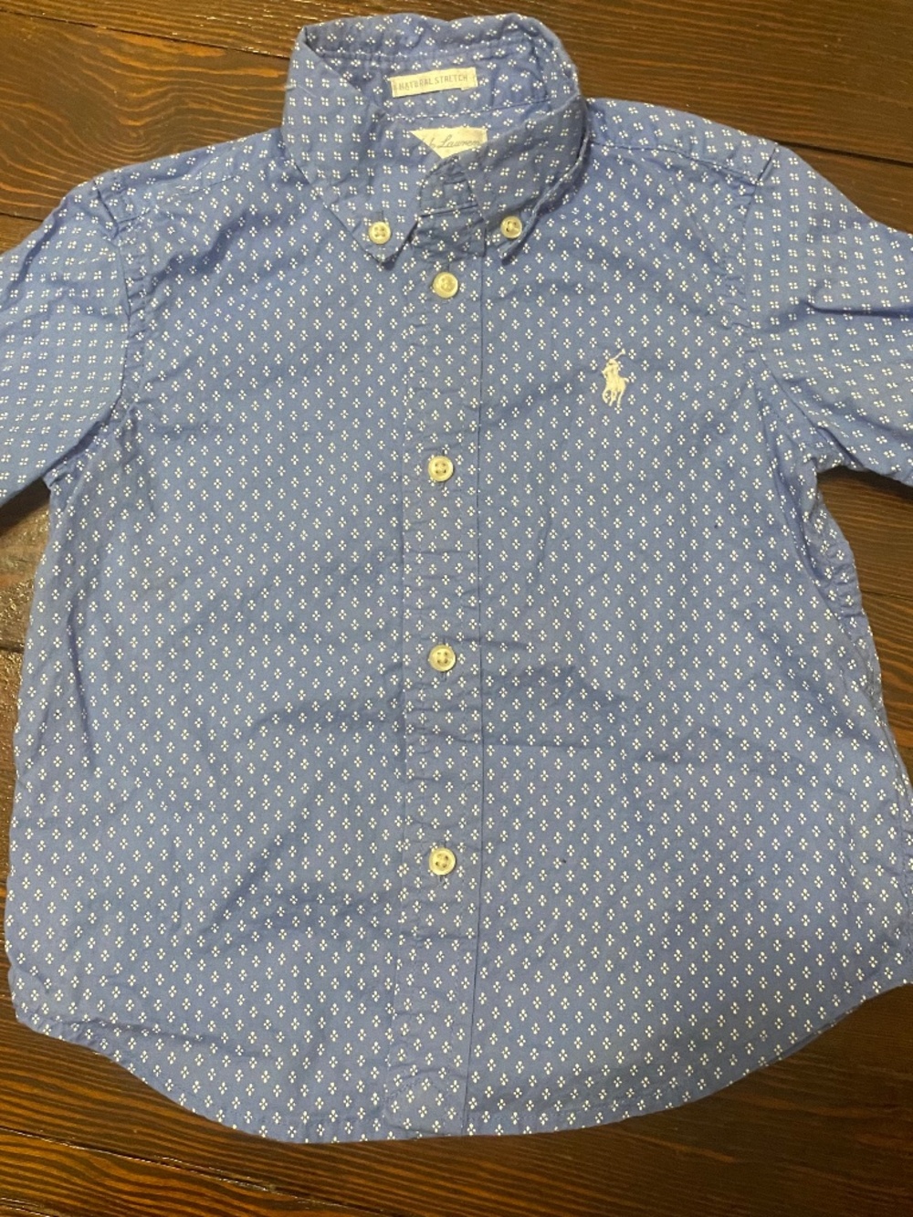 Toddler Ralph Lauren blue button down tee shirt
